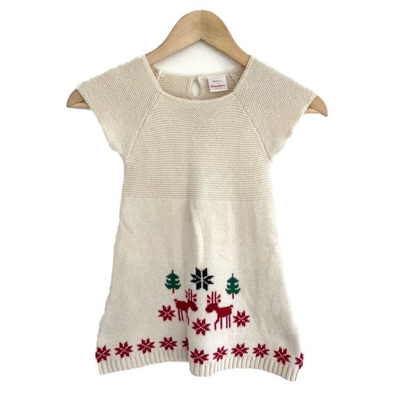 Hanna Andersson Dear Deer Sweater Dress Size US 2T 85 cm Holidays Christmas - Picture 1 of 6